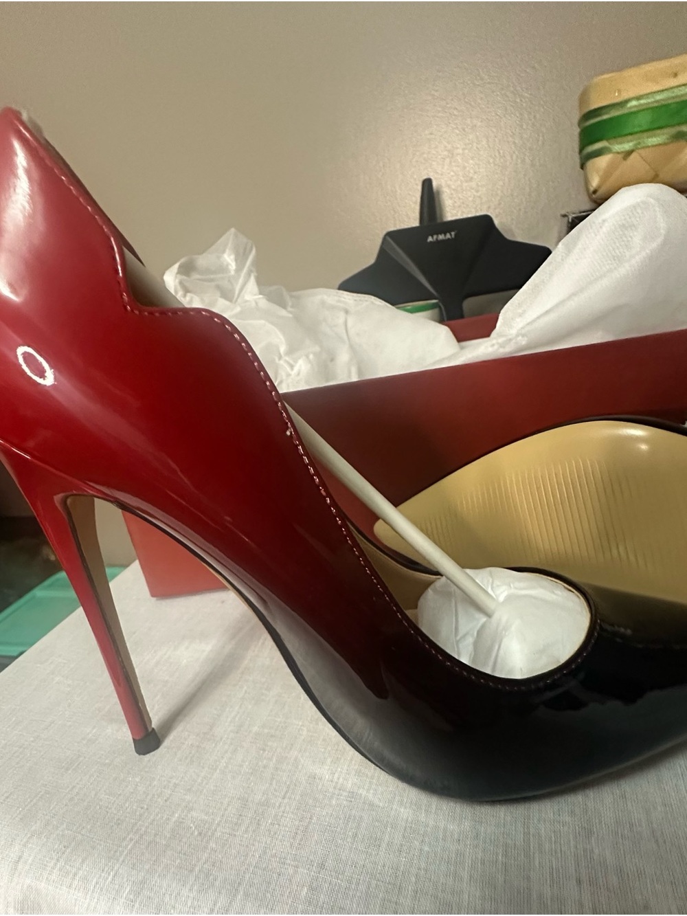Women's Red Ombre Patent Stiletto Pump